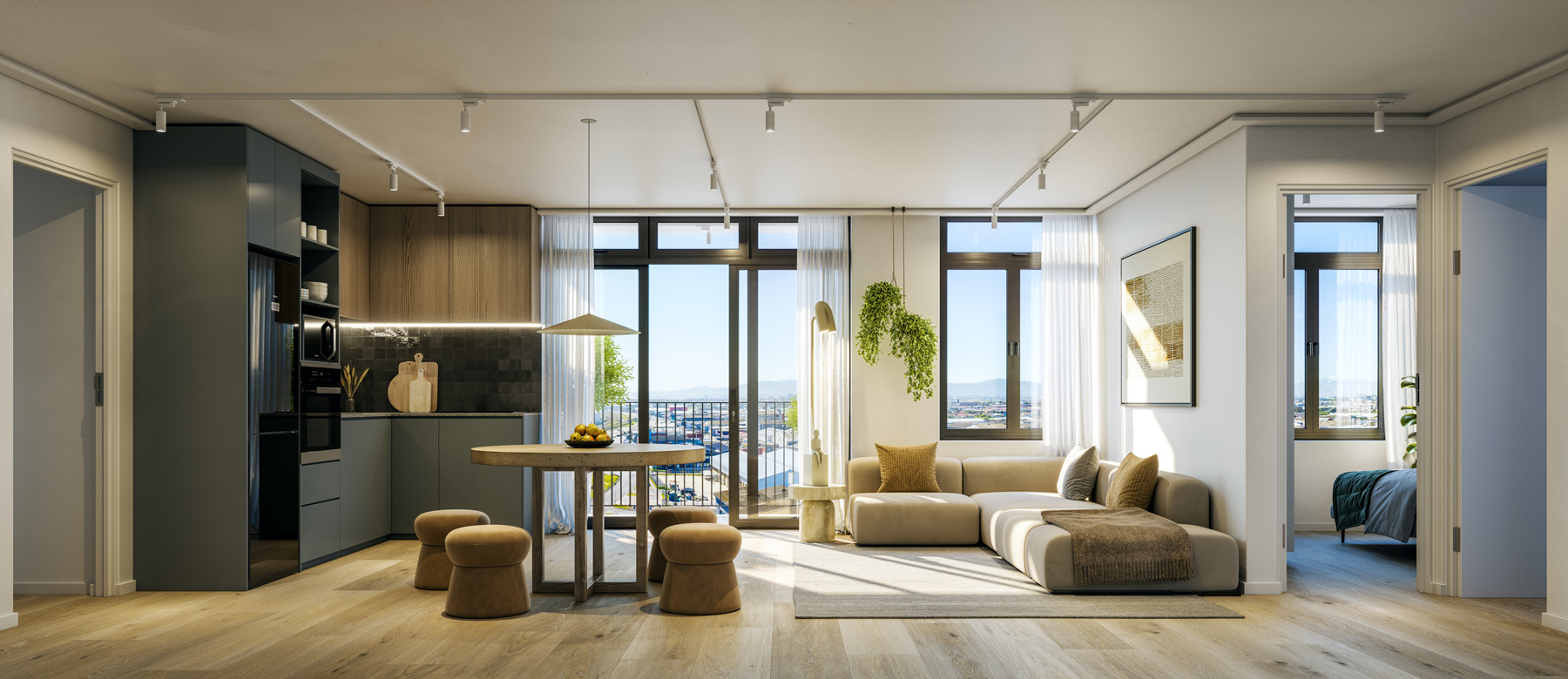 Maritime Place apartment shared living area